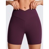 image:imageCRZ YOGA Butterluxe Crossover Biker Shorts 5  Criss Cross High Waisted Workout Yoga Buttery Soft WomensDeep Purple