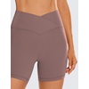 image:imageCRZ YOGA Butterluxe Crossover Biker Shorts 5  Criss Cross High Waisted Workout Yoga Buttery Soft WomensMauve