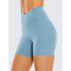 image:imageCRZ YOGA Butterluxe Crossover Biker Shorts 5  Criss Cross High Waisted Workout Yoga Buttery Soft WomensPure Blue