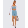 image:imageCRZ YOGA Butterluxe Crossover Biker Shorts 5  Criss Cross High Waisted Workout Yoga Buttery Soft WomensPure Blue