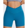 image:imageCRZ YOGA Butterluxe Crossover Biker Shorts 5  Criss Cross High Waisted Workout Yoga Buttery Soft WomensSupersonic Blue