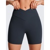 image:imageCRZ YOGA Butterluxe Crossover Biker Shorts 5  Criss Cross High Waisted Workout Yoga Buttery Soft WomensTrue Navy