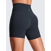 image:imageCRZ YOGA Butterluxe Crossover Biker Shorts 5  Criss Cross High Waisted Workout Yoga Buttery Soft WomensTrue Navy
