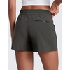 image:imageCRZ YOGA High Waisted Hiking Shorts for Women 3  Water Resistant Cargo for Athletic Travel Outdoor with Zip PocketsArbor Olive