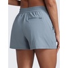 image:imageCRZ YOGA High Waisted Hiking Shorts for Women 3  Water Resistant Cargo for Athletic Travel Outdoor with Zip PocketsBelgian Blue