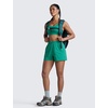image:imageCRZ YOGA High Waisted Hiking Shorts for Women 3  Water Resistant Cargo for Athletic Travel Outdoor with Zip PocketsCascadia Green