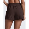 image:imageCRZ YOGA High Waisted Hiking Shorts for Women 3  Water Resistant Cargo for Athletic Travel Outdoor with Zip PocketsHot Fudge Brown