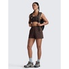 image:imageCRZ YOGA High Waisted Hiking Shorts for Women 3  Water Resistant Cargo for Athletic Travel Outdoor with Zip PocketsHot Fudge Brown