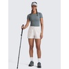 image:imageCRZ YOGA High Waisted Hiking Shorts for Women 3  Water Resistant Cargo for Athletic Travel Outdoor with Zip PocketsMilky White Bone
