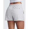 image:imageCRZ YOGA High Waisted Hiking Shorts for Women 3  Water Resistant Cargo for Athletic Travel Outdoor with Zip PocketsPlatinum Grey