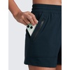 image:imageCRZ YOGA High Waisted Hiking Shorts for Women 3  Water Resistant Cargo for Athletic Travel Outdoor with Zip PocketsTrue Navy