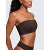 image:imageCRZ YOGA Softhold Double Lined Strapless Bralette  Stretchy Smooth Womens Tube Tops Bandeau Wireless TShirt Everyday BraHot Fudge Brown