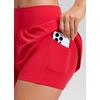 image:imageCRZ YOGA Softretch 2 in 1 Flowy Shorts for Women  High Waisted Causal Yoga Lounge Workout with PocketsAurora Red