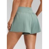 image:imageCRZ YOGA Softretch 2 in 1 Flowy Shorts for Women  High Waisted Causal Yoga Lounge Workout with PocketsCrater Green
