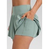 image:imageCRZ YOGA Softretch 2 in 1 Flowy Shorts for Women  High Waisted Causal Yoga Lounge Workout with PocketsCrater Green