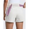 image:imageCRZ YOGA Womens Lightweight Mid Rise Hiking Shorts 4  Stretch for Athletic Summer Travel Outdoor Golf with Zip PocketsMilky White Bone