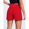 image:imageCRZ YOGA Womens Lightweight Mid Rise Hiking Shorts 4  Stretch for Athletic Summer Travel Outdoor Golf with Zip PocketsRed Chili