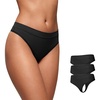image:imageCRZ YOGA Softhold High Rise Thongs for Women  Sexy Tagless Comfortable Panties Smooth Breathable Ladies Underwear 3 PackBlack 3pack