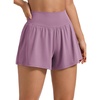 image:imageCRZ YOGA Softretch 2 in 1 Flowy Shorts for Women  High Waisted Causal Yoga Lounge Workout with PocketsLight Lavender