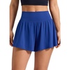 image:imageCRZ YOGA Softretch 2 in 1 Flowy Shorts for Women  High Waisted Causal Yoga Lounge Workout with PocketsWaves Blue