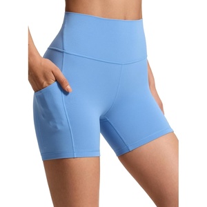 image:imageCRZ YOGA Butterluxe Biker Shorts Pockets 5  High Waisted Volleyball Workout Athletic Yoga WomensParty Blue