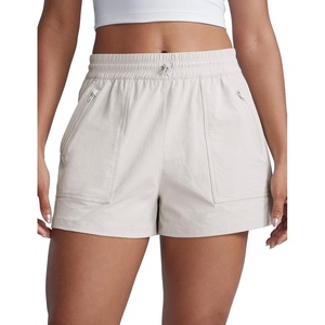 image:imageCRZ YOGA High Waisted Hiking Shorts for Women 3  Water Resistant Cargo for Athletic Travel Outdoor with Zip PocketsMilky White Bone