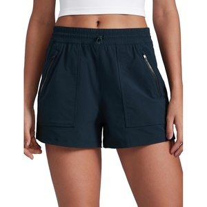 image:imageCRZ YOGA High Waisted Hiking Shorts for Women 3  Water Resistant Cargo for Athletic Travel Outdoor with Zip PocketsTrue Navy