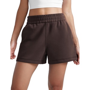 image:imageCRZ YOGA SoftAura Sweat Shorts for Women 4  High Waisted Modal for Casual Lounge Athletic with Pockets DrawstringHot Fudge Brown