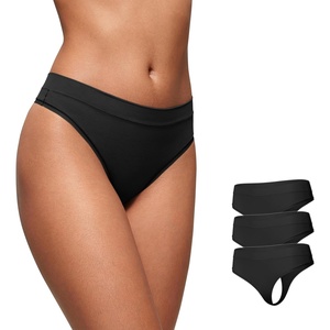 image:imageCRZ YOGA Softhold High Rise Thongs for Women  Sexy Tagless Comfortable Panties Smooth Breathable Ladies Underwear 3 PackBlack 3pack