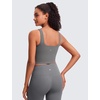 image:imageCRZ YOGA Butterluxe Square Neck Crop Tank Tops for Women  Workout Longline Sports Bras Padded Yoga CamisoleAsh Grey
