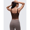 image:imageCRZ YOGA Butterluxe Square Neck Crop Tank Tops for Women  Workout Longline Sports Bras Padded Yoga CamisoleLava Brown