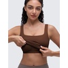 image:imageCRZ YOGA Butterluxe Square Neck Crop Tank Tops for Women  Workout Longline Sports Bras Padded Yoga CamisoleLava Brown