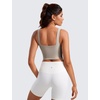 image:imageCRZ YOGA Butterluxe Square Neck Crop Tank Tops for Women  Workout Longline Sports Bras Padded Yoga CamisoleWarm Ash Grey