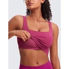 image:imageCRZ YOGA Butterluxe Square Neck Crop Tank Tops for Women  Workout Longline Sports Bras Padded Yoga CamisoleWashed Mauve