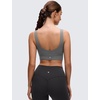 image:imageCRZ YOGA Butterluxe U Back Longline Sports Bras for Women  Scoop Neck Padded Yoga Workout Crop Top with Built in PadsAsh Grey