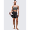 image:imageCRZ YOGA Butterluxe U Back Longline Sports Bras for Women  Scoop Neck Padded Yoga Workout Crop Top with Built in PadsAsh Grey