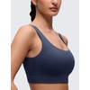 image:imageCRZ YOGA Butterluxe U Back Longline Sports Bras for Women  Scoop Neck Padded Yoga Workout Crop Top with Built in PadsClub Blue
