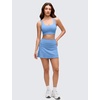 image:imageCRZ YOGA Butterluxe U Back Longline Sports Bras for Women  Scoop Neck Padded Yoga Workout Crop Top with Built in PadsParty Blue