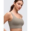 image:imageCRZ YOGA Butterluxe U Back Longline Sports Bras for Women  Scoop Neck Padded Yoga Workout Crop Top with Built in PadsWarm Ash Grey