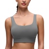 image:imageCRZ YOGA Butterluxe U Back Longline Sports Bras for Women  Scoop Neck Padded Yoga Workout Crop Top with Built in PadsAsh Grey