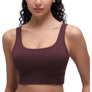 image:imageCRZ YOGA Butterluxe U Back Longline Sports Bras for Women  Scoop Neck Padded Yoga Workout Crop Top with Built in PadsRipe Plum