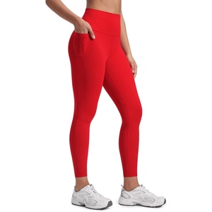image:imageCRZ YOGA Butterluxe Workout Leggings Pockets 25  High Waisted Gym Womens Yoga Pants Buttery SoftRed Chili
