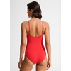 image:imageCRZ YOGA Nexfeel Double Lined V Neck One Piece Swimsuit for Women  Tummy Control Slimming Modest Bathing Suit Non PaddedDeep Red