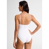 image:imageCRZ YOGA Nexfeel Double Lined V Neck One Piece Swimsuit for Women  Tummy Control Slimming Modest Bathing Suit Non PaddedWhite