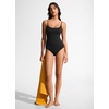 image:imageCRZ YOGA Nexfeel Scoop Neck One Piece Swimsuit for Women  Double Lined Non Padded Tummy Control U Back Modest Swim Bathing SuitBlack