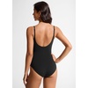 image:imageCRZ YOGA Nexfeel Scoop Neck One Piece Swimsuit for Women  Double Lined Non Padded Tummy Control U Back Modest Swim Bathing SuitBlack