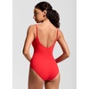 image:imageCRZ YOGA Nexfeel Scoop Neck One Piece Swimsuit for Women  Double Lined Non Padded Tummy Control U Back Modest Swim Bathing SuitDeep Red