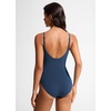 image:imageCRZ YOGA Nexfeel Scoop Neck One Piece Swimsuit for Women  Double Lined Non Padded Tummy Control U Back Modest Swim Bathing SuitInsignia Blue