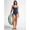 image:imageCRZ YOGA Nexfeel Scoop Neck One Piece Swimsuit for Women  Double Lined Non Padded Tummy Control U Back Modest Swim Bathing SuitInsignia Blue