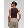 image:imageCRZ YOGA Softembrace Crop High Neck Tank Tops for Women  Soft Going Out Casual Crewneck Basic Tight Summer Sleeveless ShirtsHot Fudge Brown